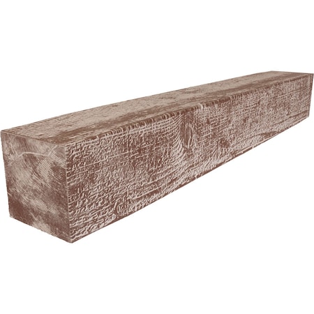 Rough Sawn Faux Wood Fireplace Mantel, Vintage Pecan, 8H X 10D X 84W